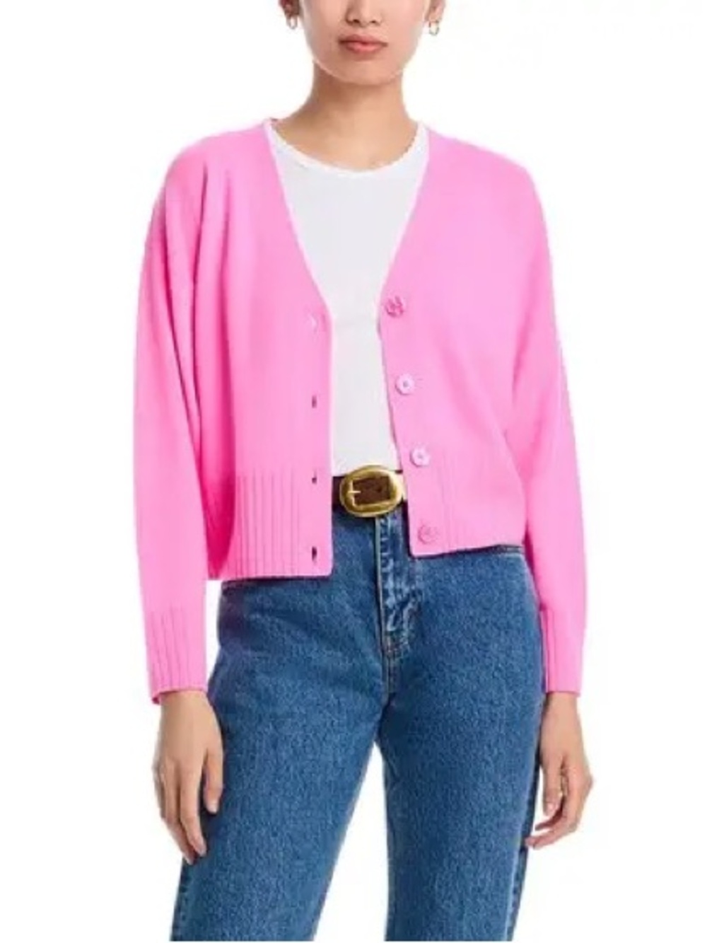 NWT Aqua 100% Cashmere Cardigan Sweater in Bubblegum size XS